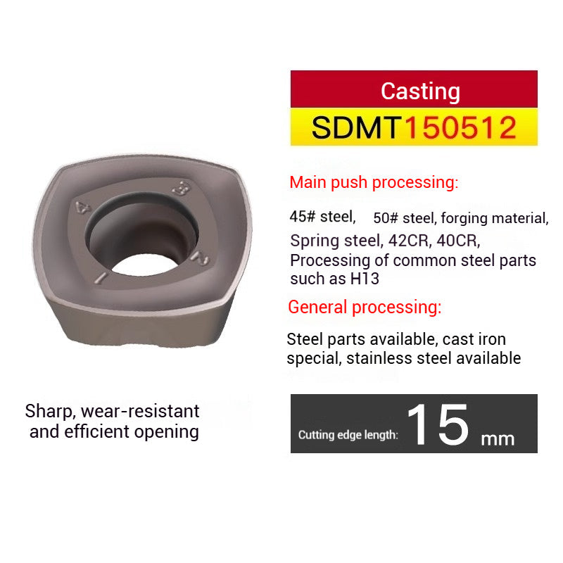 1027-Coated CNC milling inserts/SDMT120512/SDMT150512 fast feed large feed rough milling saw blades Shandong Denso Pricision Tools Co.,Ltd.